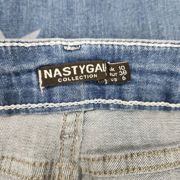 Written in the Stars Flared High Waist Denim Jeans Nasty Gal Women Size 6 - Picture 4 of 11